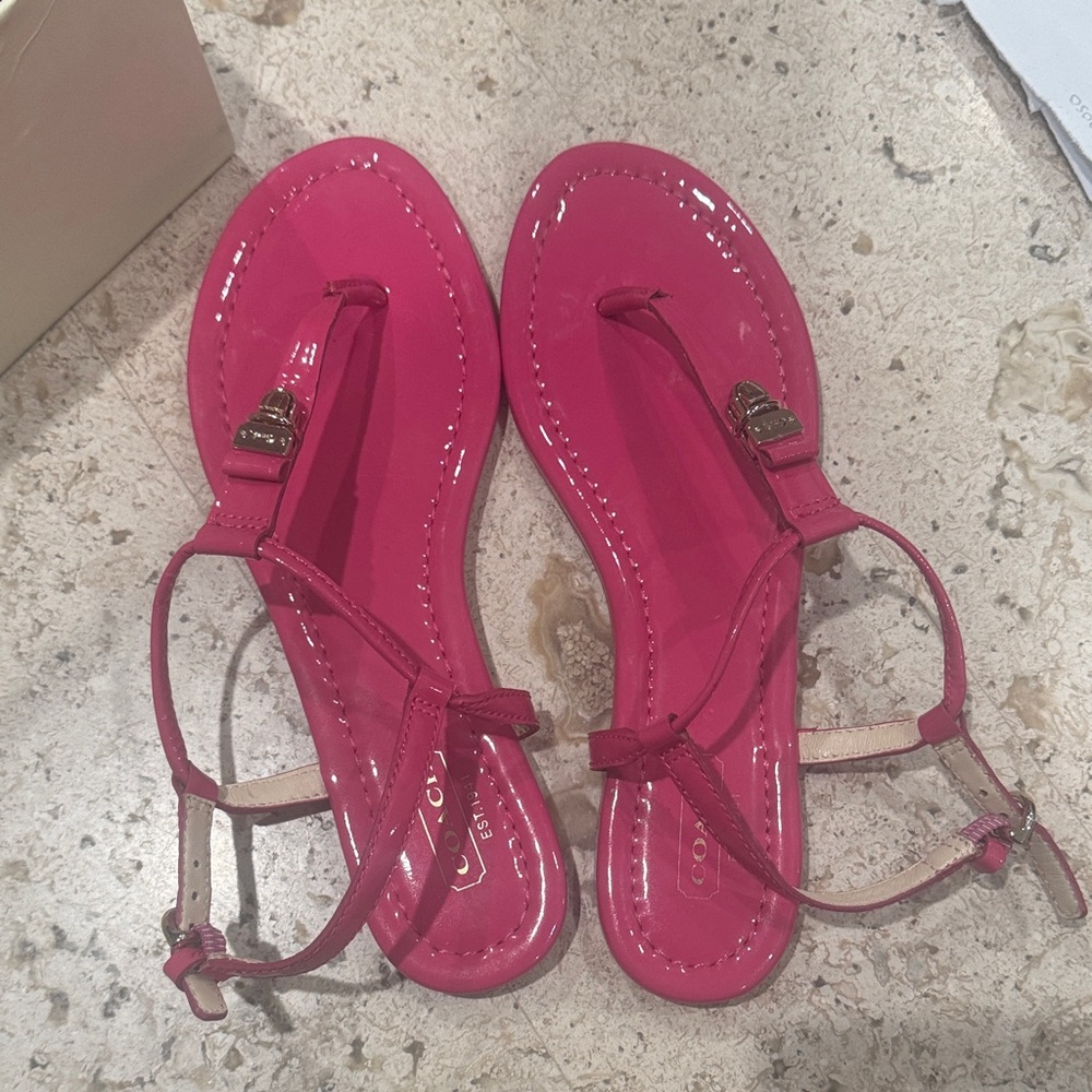 Coach Fuchsia Strappy Sandals - Picture 7 of 11